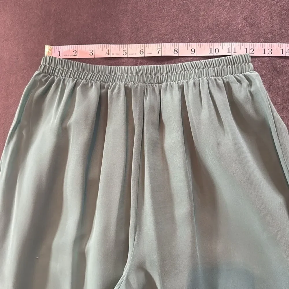 Women’s Green Chiffon 3 Piece Mother of the Bride Formal Pant Suit Size 2